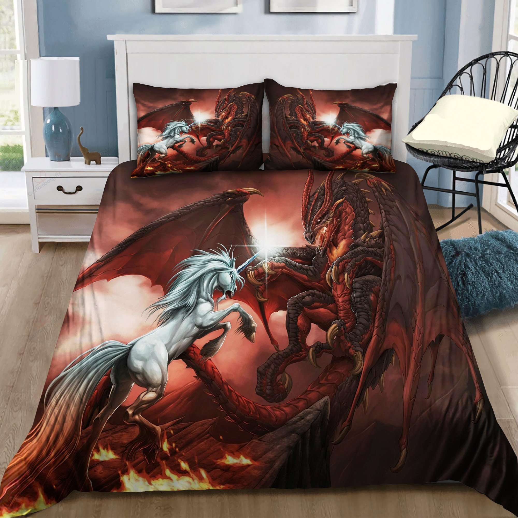 Fire Dragon Art Bedding Set Mp210810