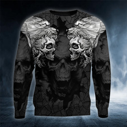 Black Viking Wolf Skull 3D Printed Shirt