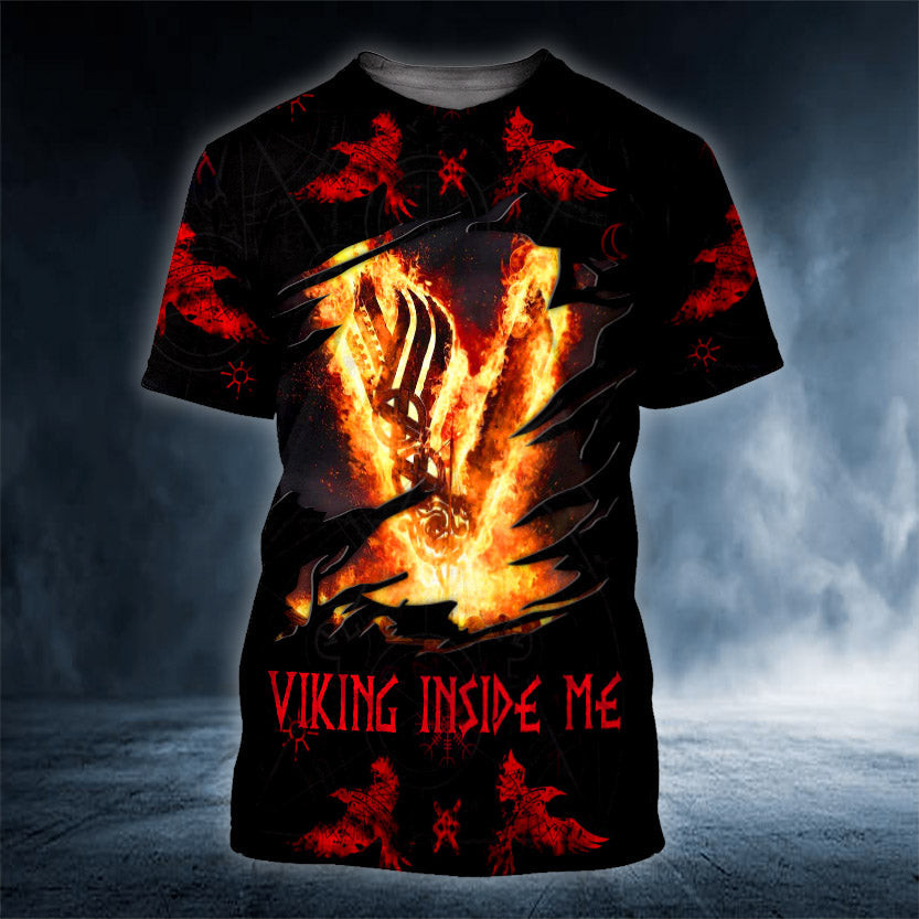Letter V Viking Inside Me 3D Printed Shirt