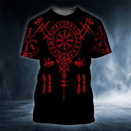 Vegvisir Viking Compass Red Tattoo 3D Printed Shirt