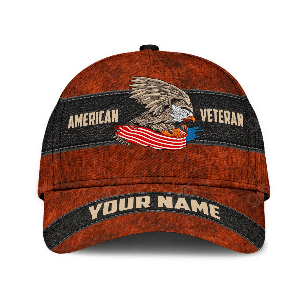Custom Text American Veteran Classic Cap