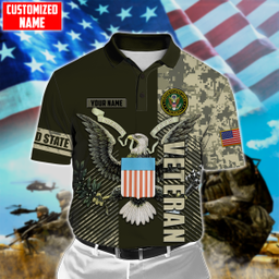 Tmarc Tee Personalized Eagle U.S Army Veteran Camo Printed Shirts