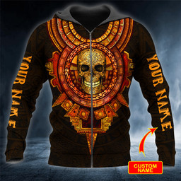 AIO Pride Aztec Calendar Skull Custom Name 3D Printed Shirt