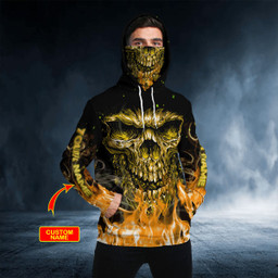 AIO Pride Gold Vampire Skull Custom Name 3D Printed Shirt