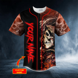 Blast Dragon N Fire Warrior Skull Custom Name Baseball Jersey