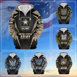 Unique Camo Soldiers US Veteran Zip Hoodie NPVC251110