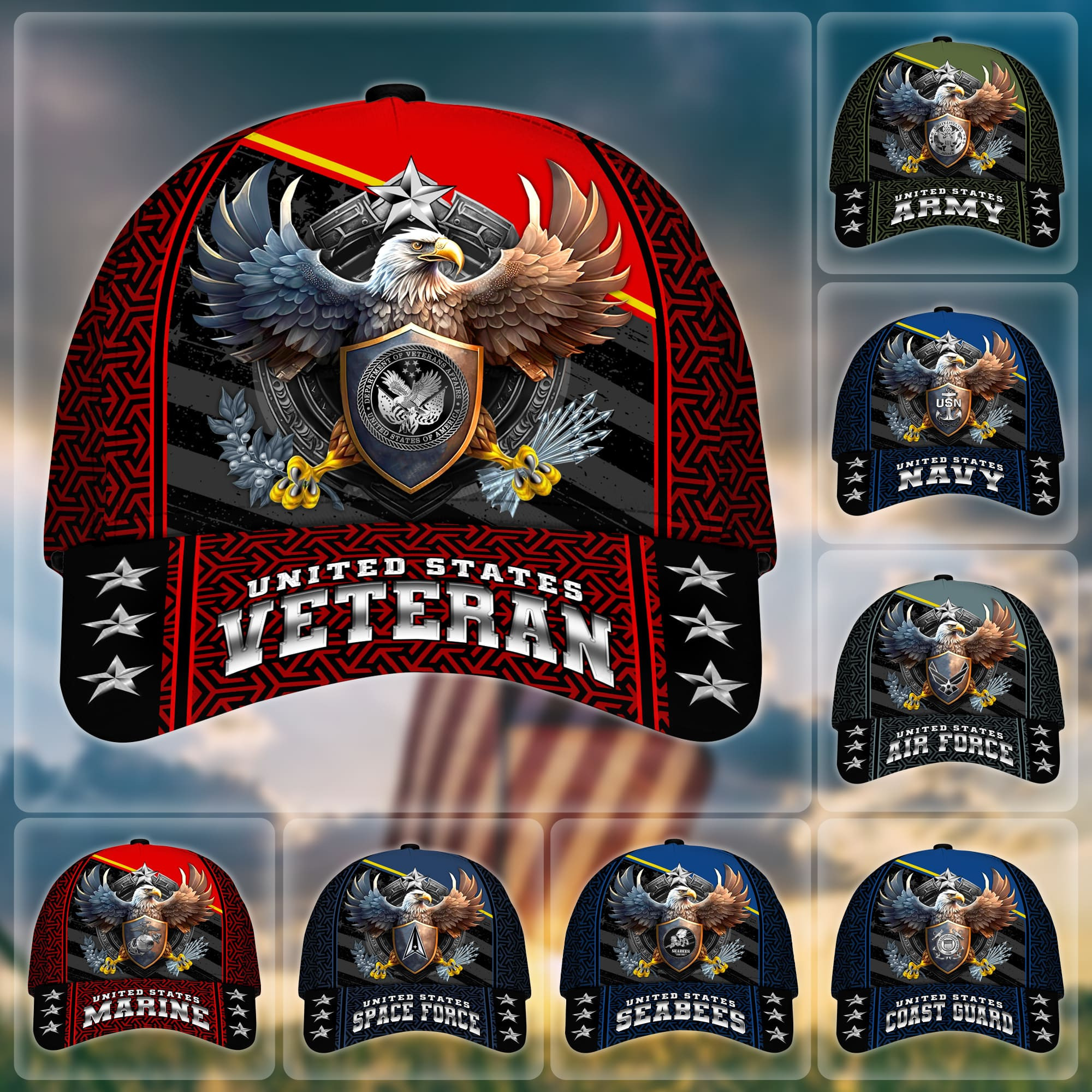 Premium Eagle US Veteran Cap APVC260701