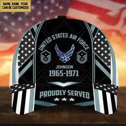 Premium Custom Name, Rank And Years of Service US Veterans Cap APVC160802