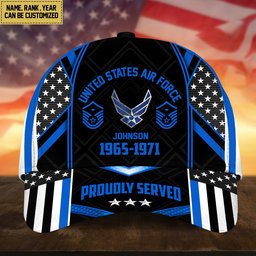 Premium Custom Name, Rank And Years of Service US Veterans Cap APVC160802
