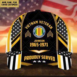 Premium Custom Name, Rank And Years of Service US Veterans Cap APVC160802