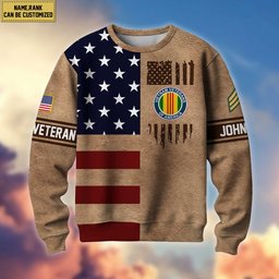Premium Custom Name And Rank US Veterans Sweatshirt APHN230813, Gifts For Veterans Day, Gifts For Dad, Gifts For Husband