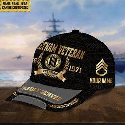 Premium Personalized Proudly Served US Veterans Cap APVC060501