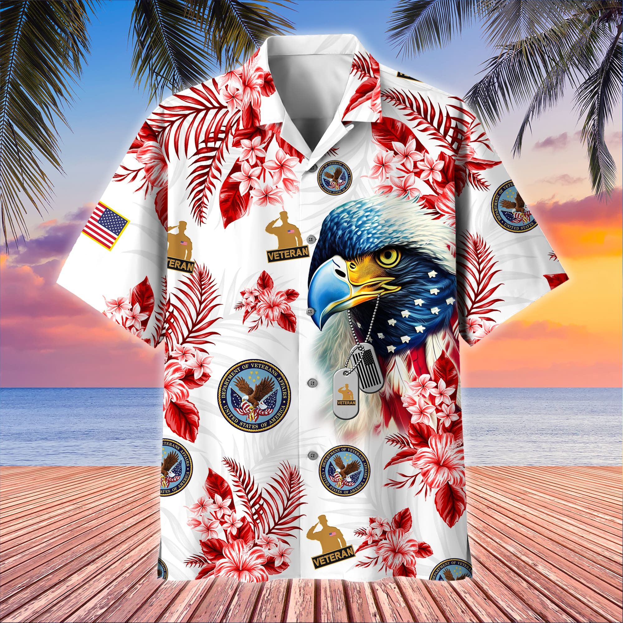 Unique Proudly Served US Veterans - Hawaii Shirt - With Big Size BPVC280810