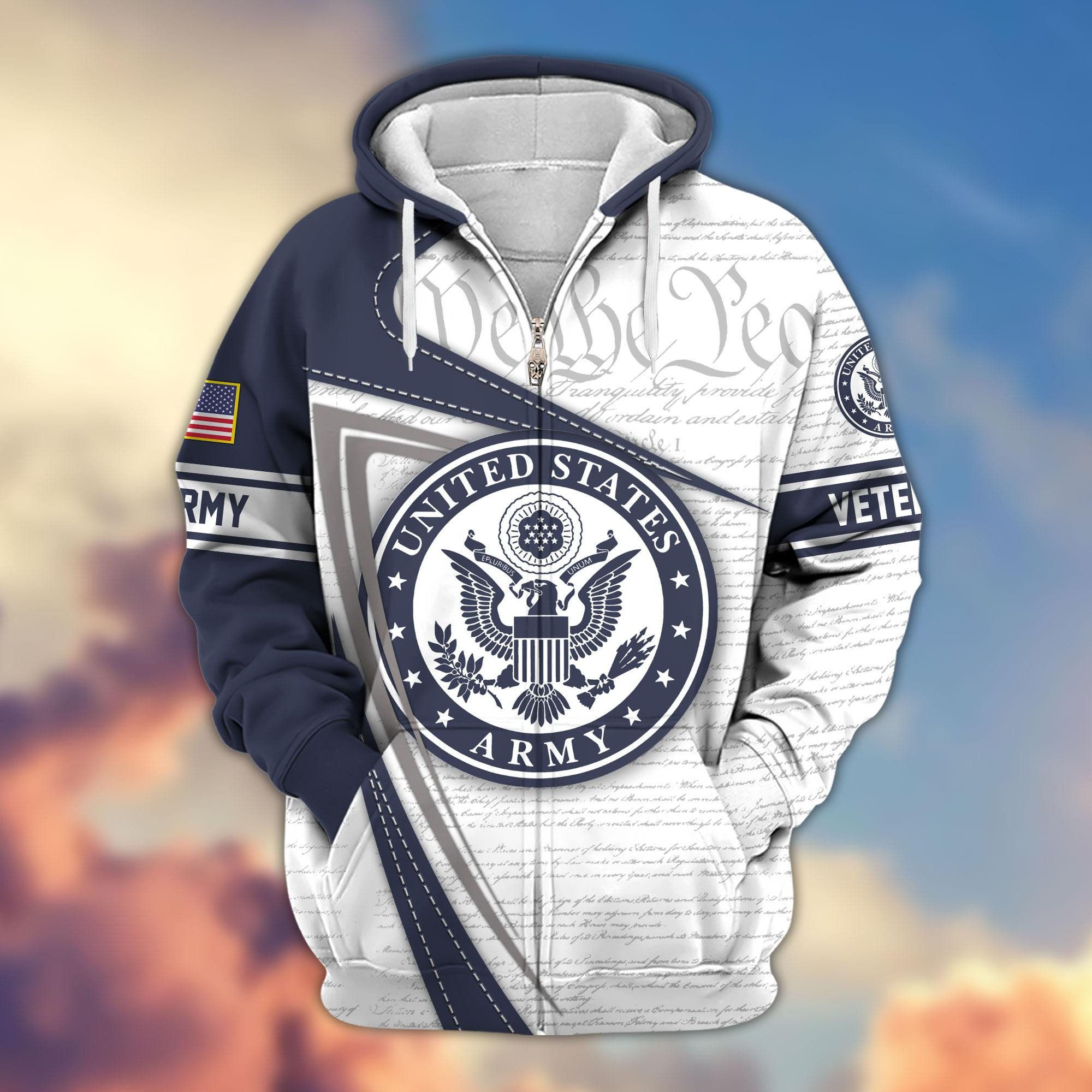 Premium US Veterans Zip Hoodie APHN050911, Gifts For US Veterans, Gifts For Veterans Day, Gifts For Father's Day