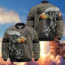 Premium US Veterans Bomber Jacket BPVC100901, Gifts For US Veterans, Gifts For Veterans Day