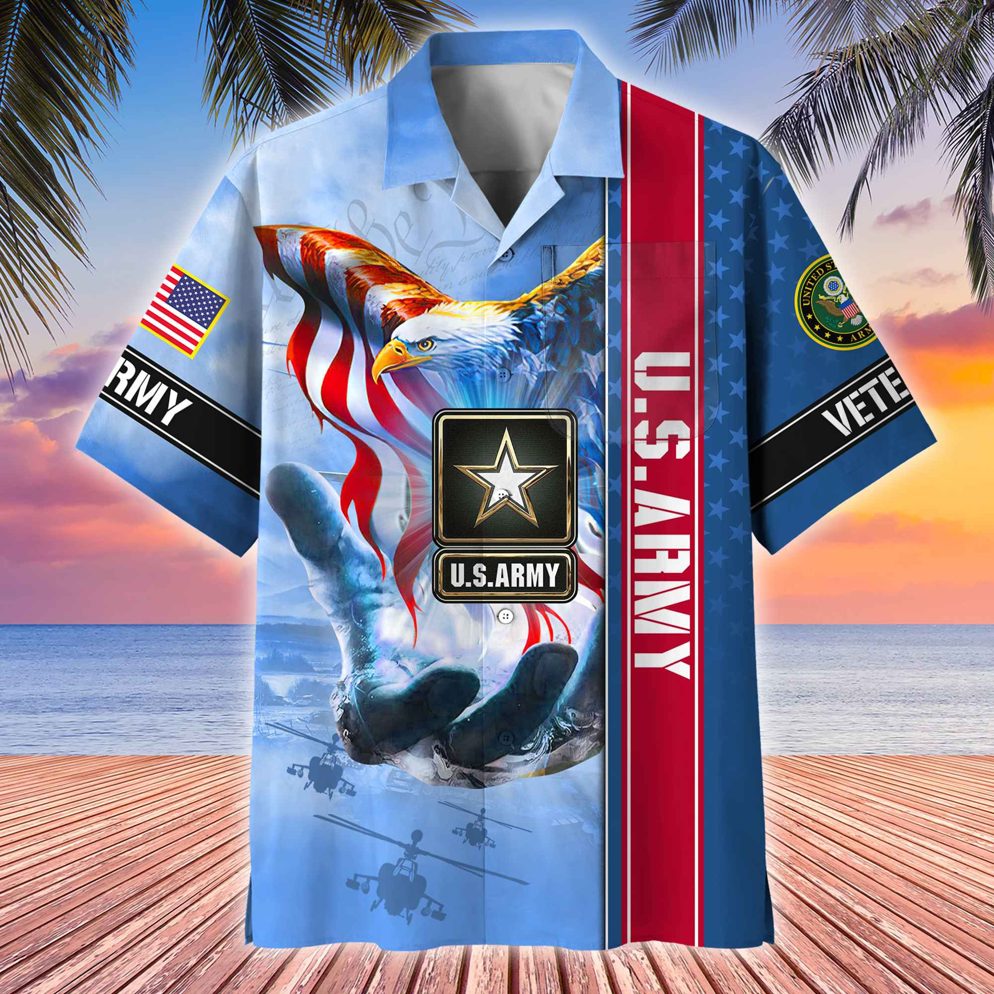 Premium American Pride US Veterans Hawaii Shirt With Pocket APVC180601