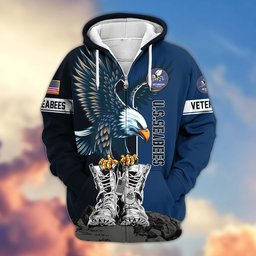 Premium US Veterans Zip Hoodie BPHN110111, Gifts For US Veterans, Gifts For Dad, Gifts On Armed Force Day, Independence Day, Veterans Day.