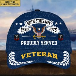 Premium US Veterans Cap, Custom Rank, Years Of Service, Gift For Veterans Day, Father's Day, Independence Day APVC040601