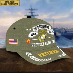 Premium US Veterans Cap, Custom Rank, Years Of Service, Gift For Veterans Day, Father's Day, Independence Day APVC040601