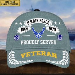 Premium US Veterans Cap, Custom Rank, Years Of Service, Gift For Veterans Day, Father's Day, Independence Day APVC040601