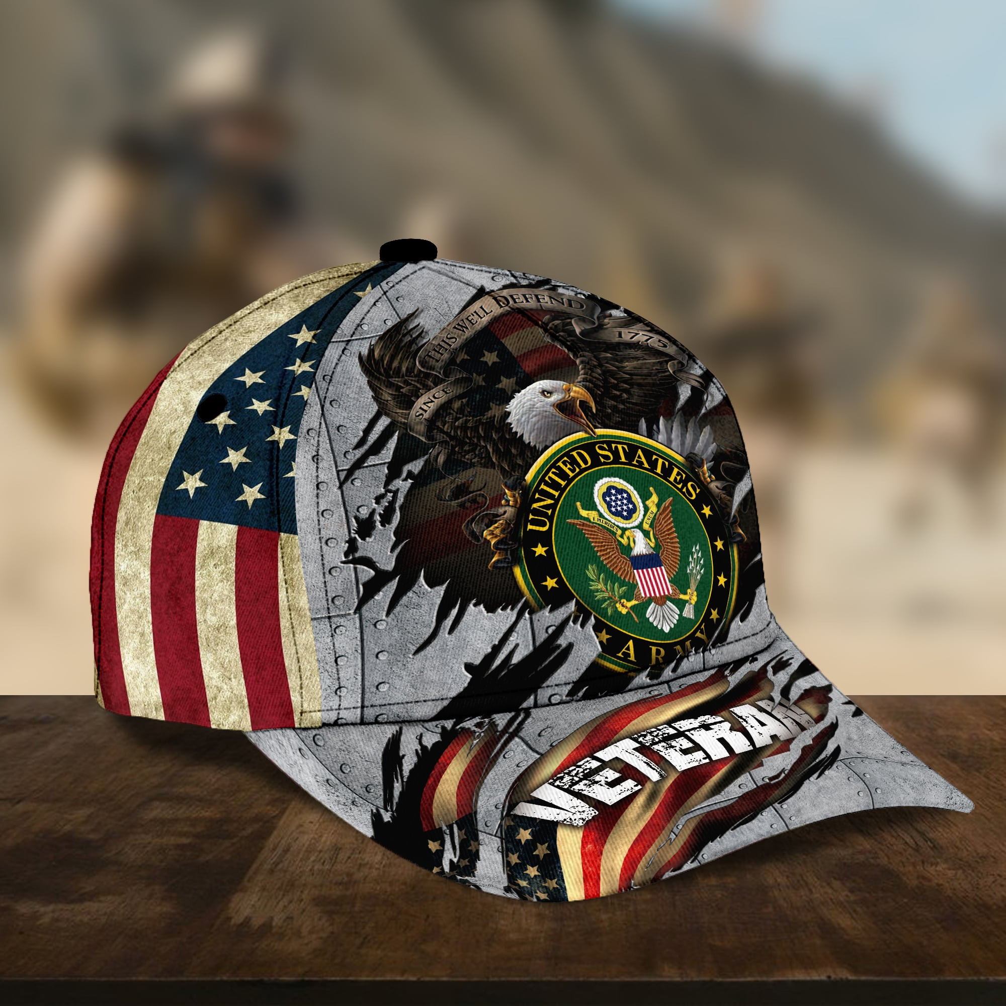 Premium Multiple US Military Services Veteran 3D Cap PVC091201