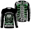 Personalized Skull Biker Life With No Brakes Apparel