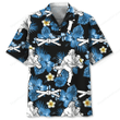 Judo Blue Hibiscus Hawaiian Shirt