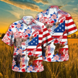 Gelbvieh Cattle Tropical USA Flag Hawaiian Shirt