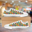 Bulldog Colorful Seamless White Low Top Shoes