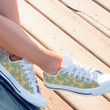 Cute Banana Seamless Pattern Print White Low Top Shoes