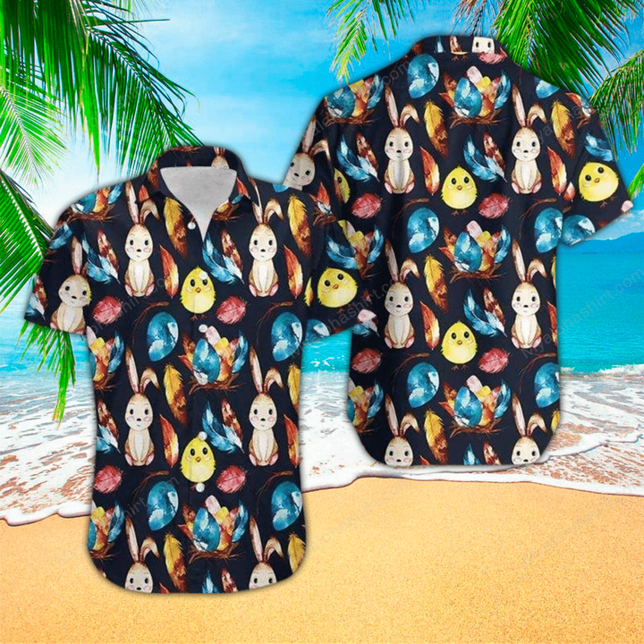 Easter Hawaiian Shirt, Easter Button Up Shirt