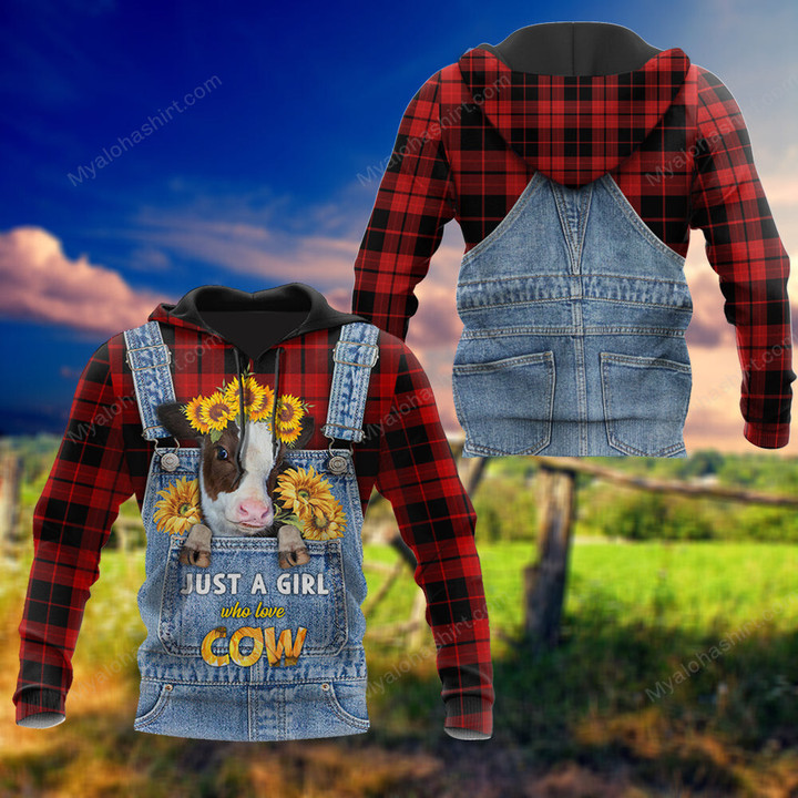 Just A Girl Who Love Cow Sunflower Apparel