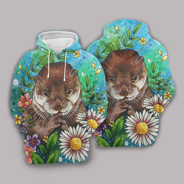 Otter And Flowers Apparel