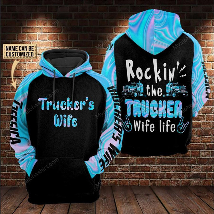 Personalized Rockin The Trucker Wife Life Apparel
