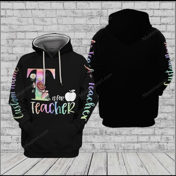 Personalized T Is For Teachers School Apparel