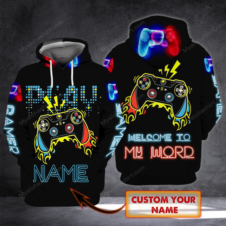 Personalized Gamer Welcome To My World Apparel