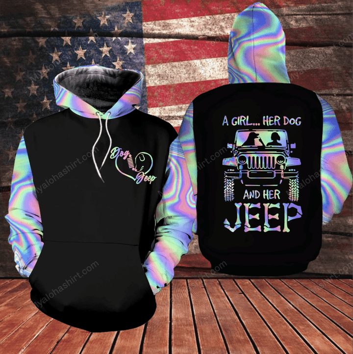 Her Dog And Her Jeep Apparel