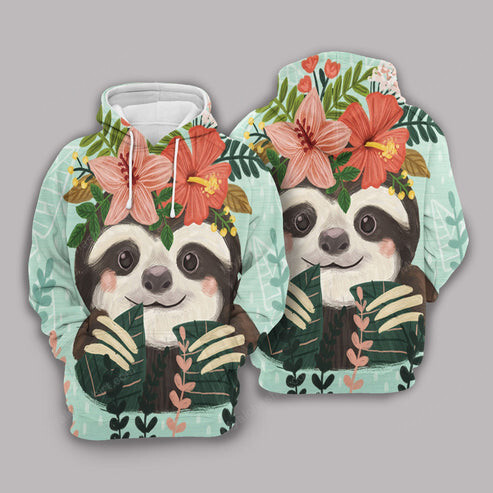 Baby Sloth Hibiscus Apparel
