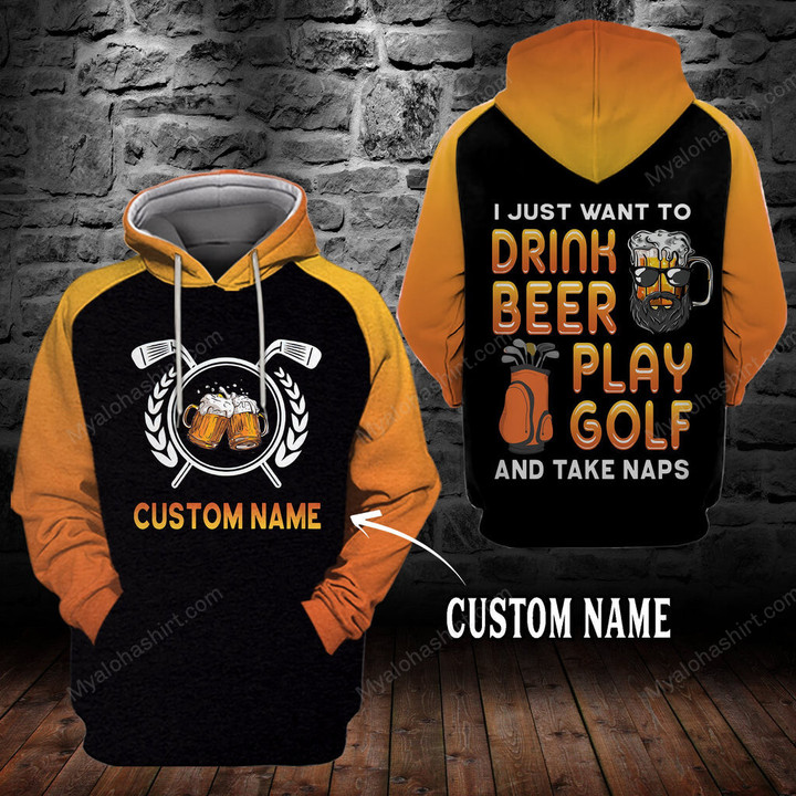 Personalized Drink Beer Play Golf Apparel