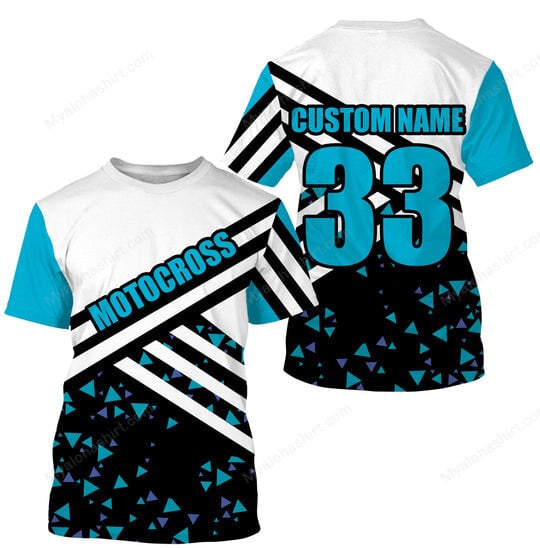 Personalized Motocross Riders Blue Apparel
