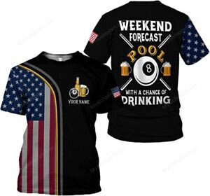 Personalized US Flag Billiard Beer Apparel
