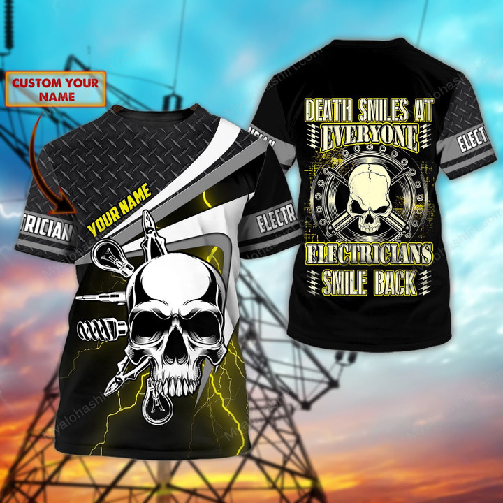 Personalized Electricians Smile Back Apparel