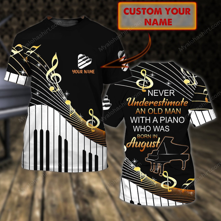 Personalized August Man And Piano Apparel