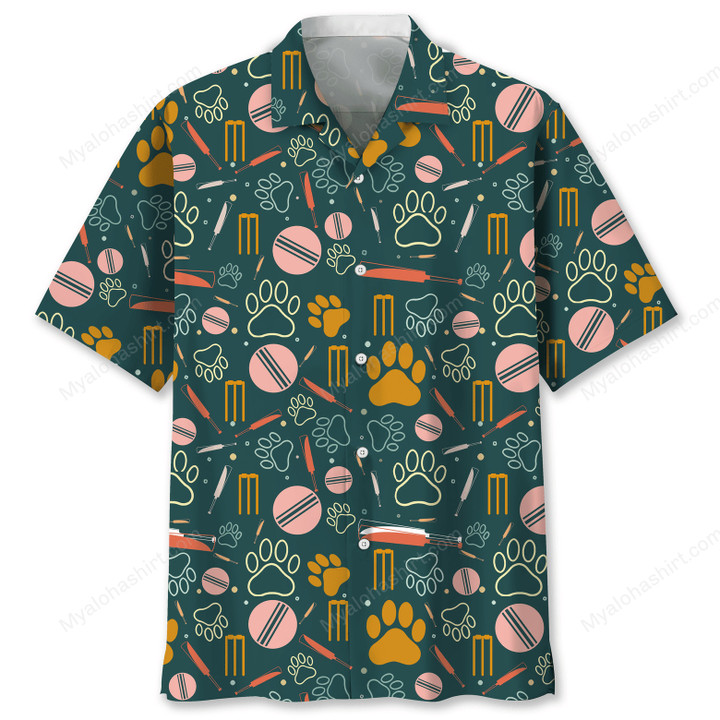 Cricket And Dog Paw Hawaiian Shirt