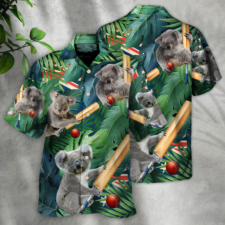 Funny Koala Cricket Hawaiian Shirt