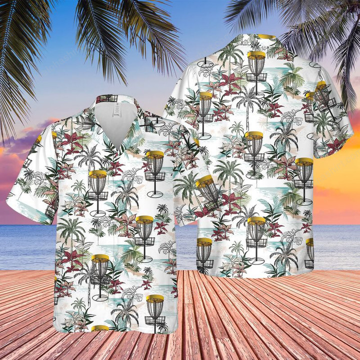 Disc Golf Palm Tree Hawaiian Shirt
