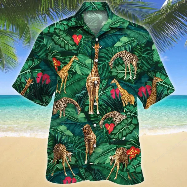 Giraffe Tropical Hawaiian Shirt