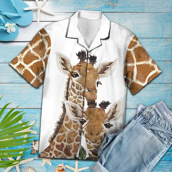 Giraffe Family Hawaiian Shirt