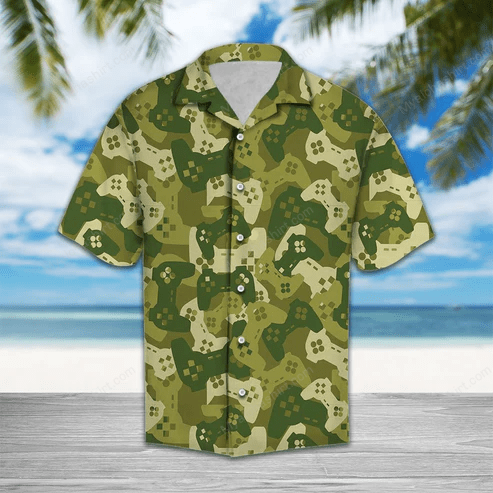 Game Camo Hawaiian Shirt, Game Apparel