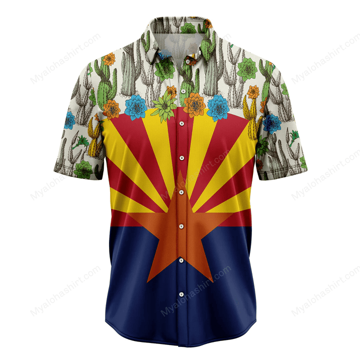 Arizona Flag Cactus Hawaiian Shirt